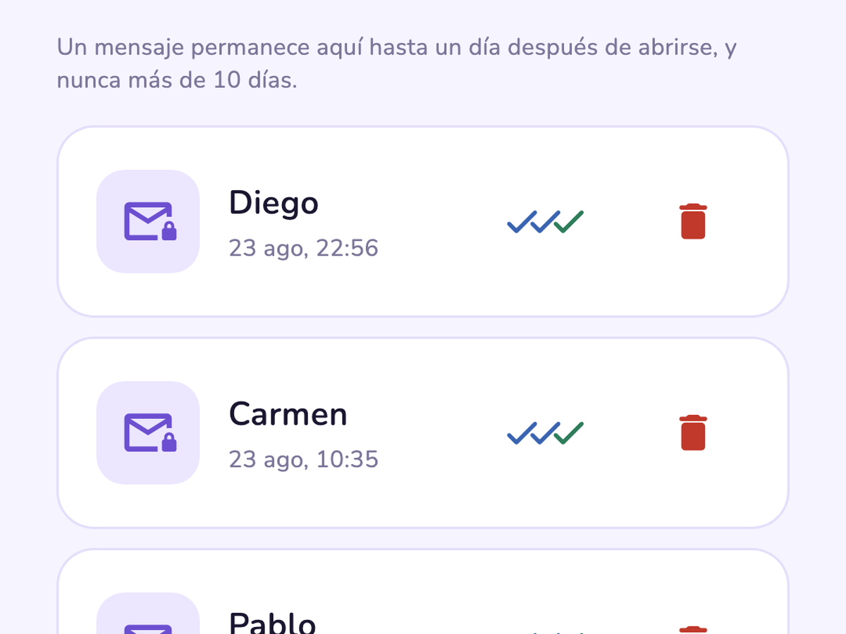 Pantalla de confirmaciones de CloakFort